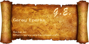 Gerey Eperke névjegykártya